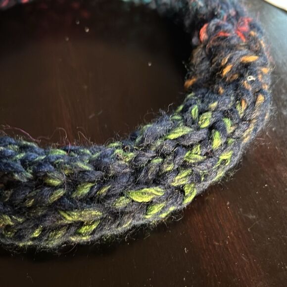 Hand Crafted stretch 100% wool headband turquoise green mocha pink navy Medium - Picture 7 of 11